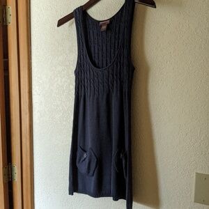 Navy cable-knit tunic, Cotton blend